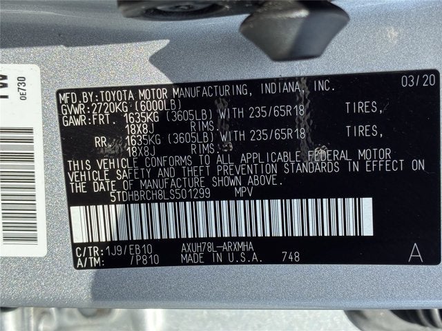 2020 Toyota Highlander Hybrid XLE
